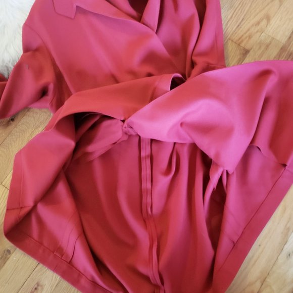 Thierry Mugler 1980s Crimson Wool Coat Dress - Picture 10 of 12